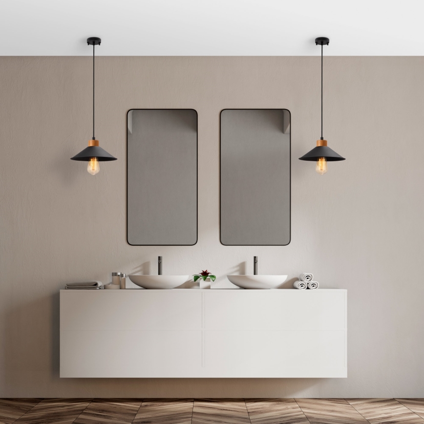 Luster na sajli MANAVGAT 1xE27/40W/230V crna/braon