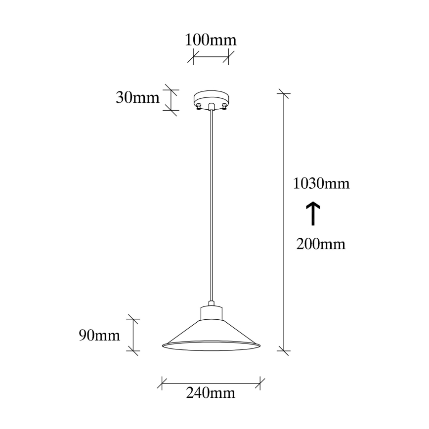 Luster na sajli MANAVGAT 1xE27/40W/230V crna/braon