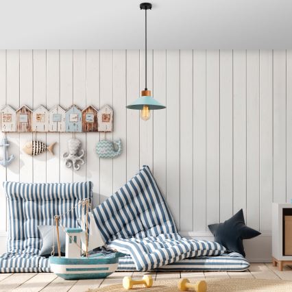 Luster na sajli MANAVGAT 1xE27/40W/230V plava/braon