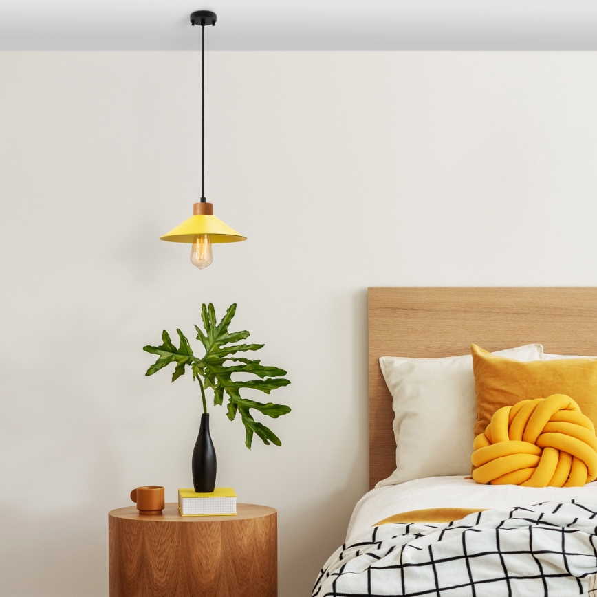 Luster na sajli MANAVGAT 1xE27/40W/230V žuta/smeđa