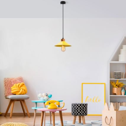 Luster na sajli MANAVGAT 1xE27/40W/230V žuta/smeđa
