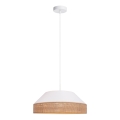 Luster na sajli MANISO 1xE27/60W/230V pr. 45 cm bela/bež