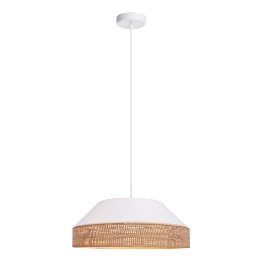 Luster na sajli MANISO 1xE27/60W/230V pr. 45 cm bela/bež