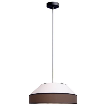 Luster na sajli MANISO 1xE27/60W/230V pr. 45 cm bela/braon