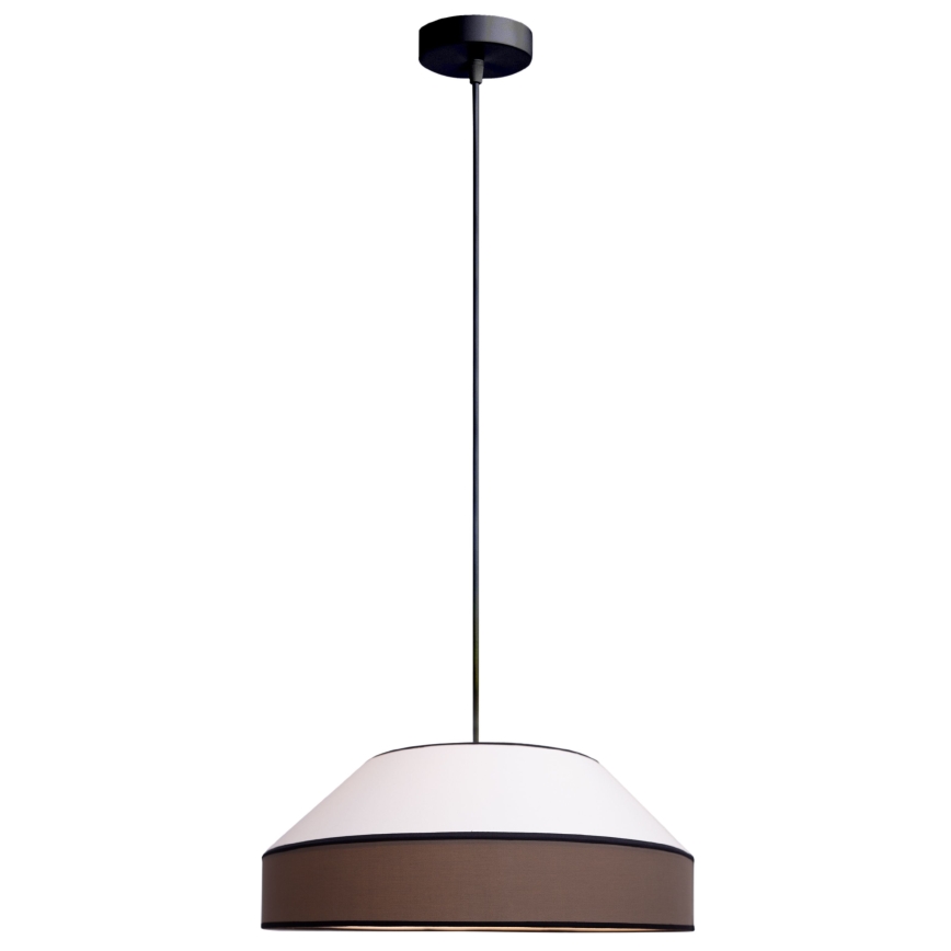 Luster na sajli MANISO 1xE27/60W/230V pr. 45 cm bela/braon