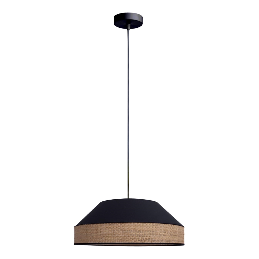 Luster na sajli MANISO 1xE27/60W/230V pr. 45 cm crno/bež