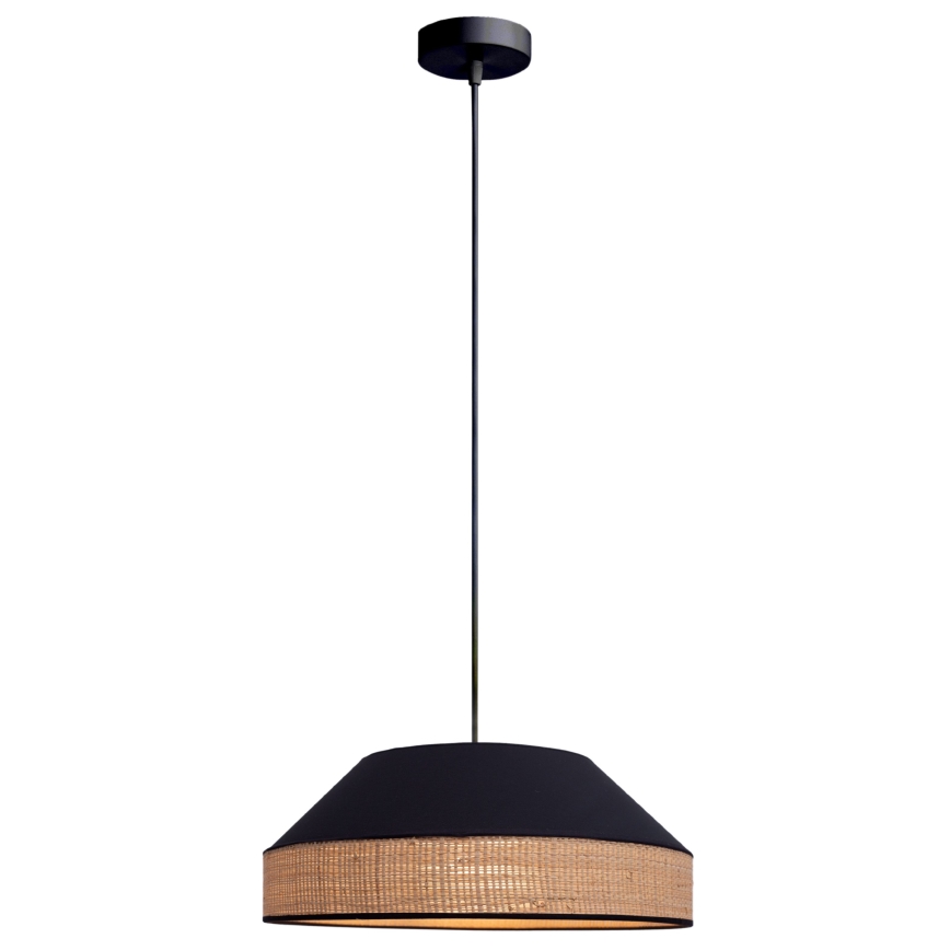 Luster na sajli MANISO 1xE27/60W/230V pr. 45 cm crno/bež