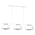 Luster na sajli MARTI 3xE27/15W/230V bela/sjajni krom