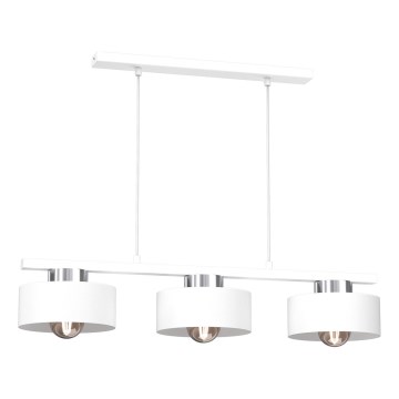 Luster na sajli MARTI 3xE27/15W/230V bela/sjajni krom