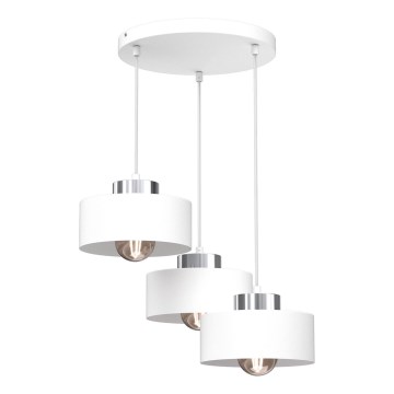 Luster na sajli MARTI 3xE27/15W/230V bela/sjajni krom