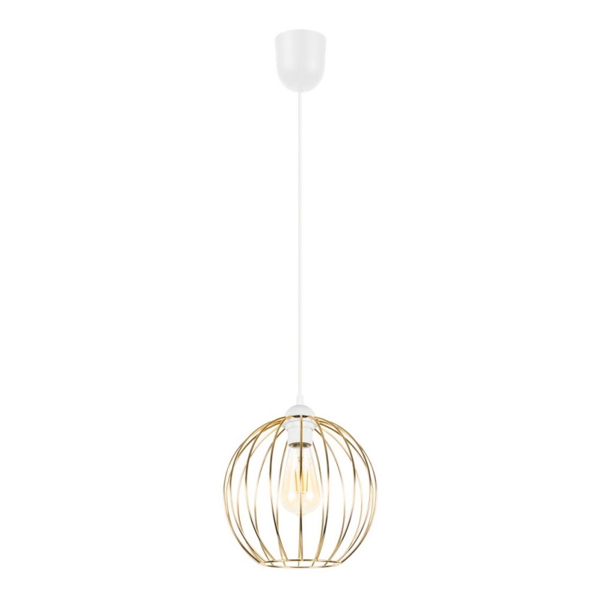 Luster na sajli MATT 1xE27/60W/230V bela/zlatna