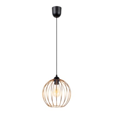 Luster na sajli MATT 1xE27/60W/230V crno/bakrena