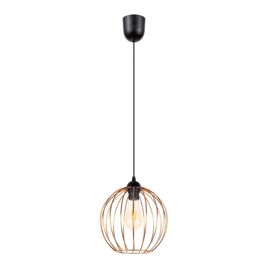 Luster na sajli MATT 1xE27/60W/230V crno/bakrena