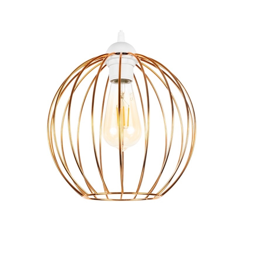 Luster na sajli MATT 2xE27/60W/230V pauk bela/bakrena