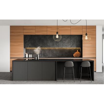 Luster na sajli MATT 2xE27/60W/230V pauk crno/zlatna