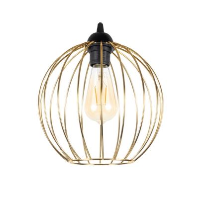 Luster na sajli MATT 2xE27/60W/230V pauk crno/zlatna