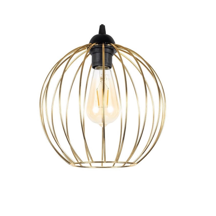 Luster na sajli MATT 2xE27/60W/230V pauk crno/zlatna