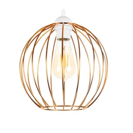 Luster na sajli MATT 3xE27/60W/230V pauk beli/bakreni