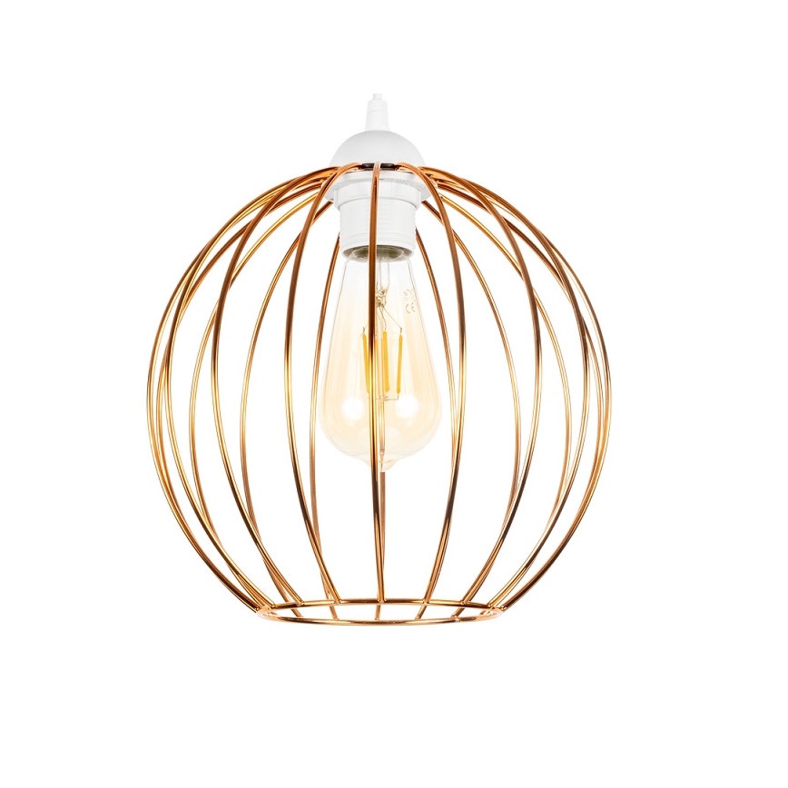 Luster na sajli MATT 3xE27/60W/230V pauk beli/bakreni