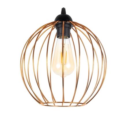 Luster na sajli MATT 3xE27/60W/230V pauk crno/bakrena