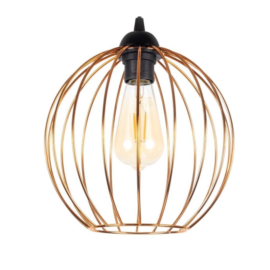 Luster na sajli MATT 3xE27/60W/230V pauk crno/bakrena
