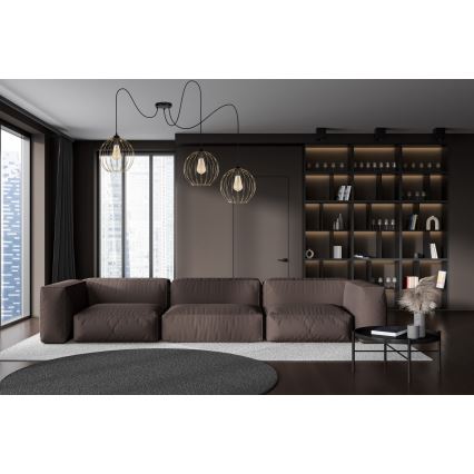 Luster na sajli MATT 3xE27/60W/230V pauk crno/zlatna