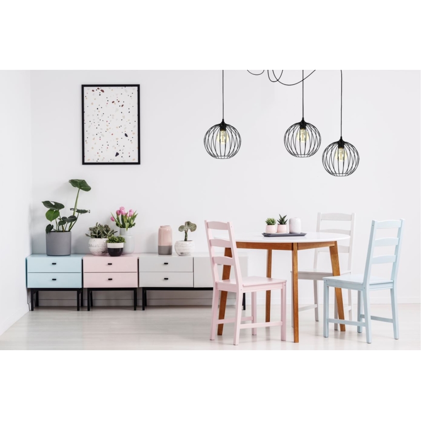 Luster na sajli MATT 3xE27/60W/230V pauk