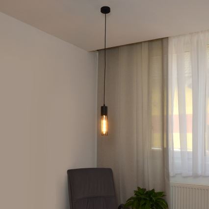 Luster na sajli MELODY 1xE27/15W/230V crno