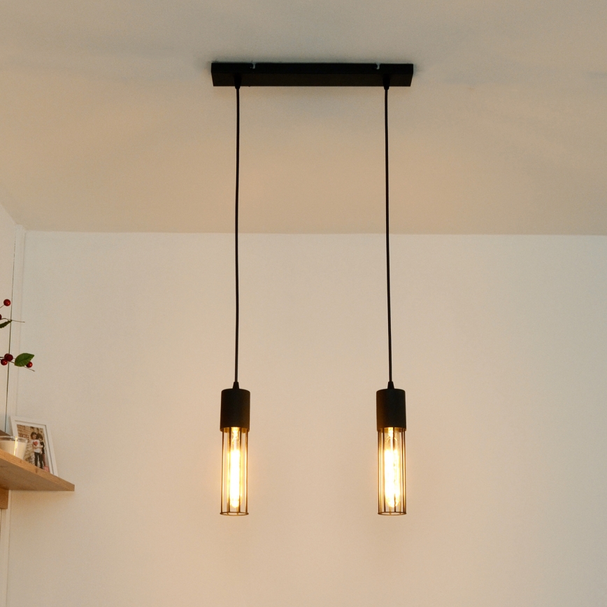 Luster na sajli MELODY 2xE27/15W/230V crno