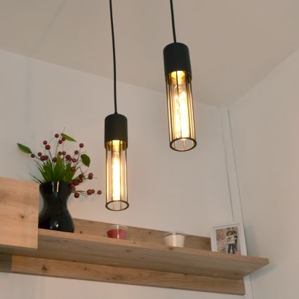 Luster na sajli MELODY 2xE27/15W/230V crno