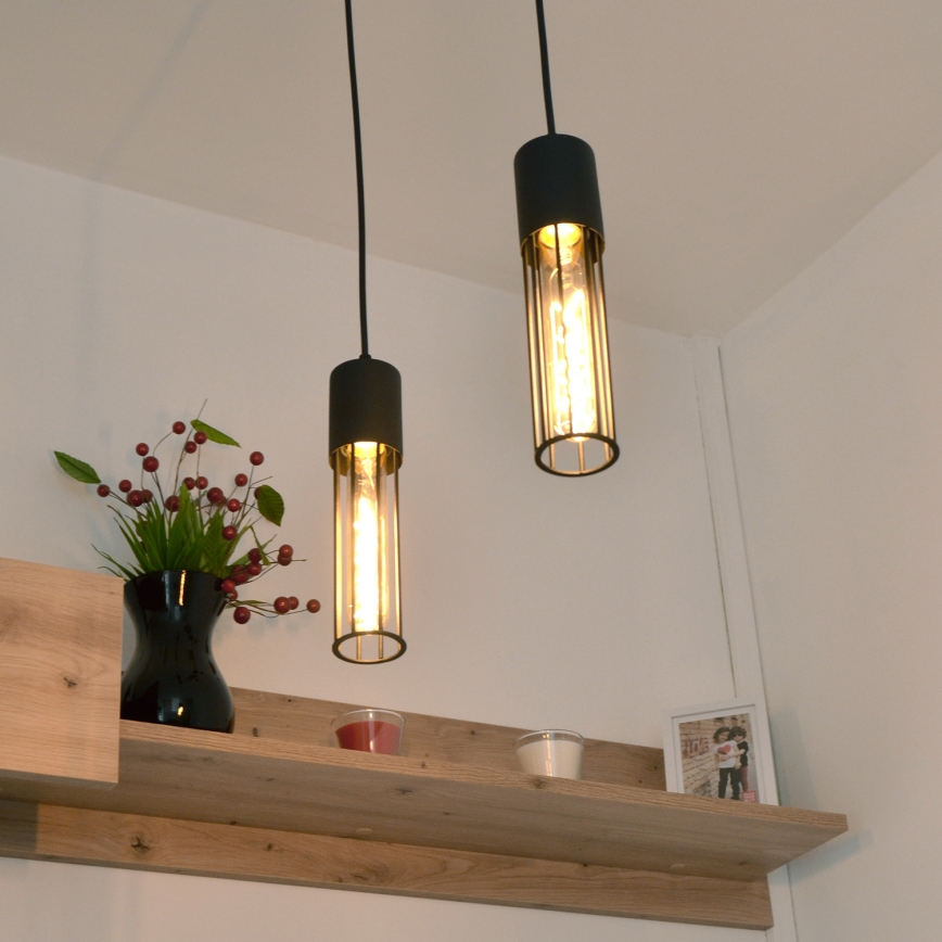 Luster na sajli MELODY 2xE27/15W/230V crno