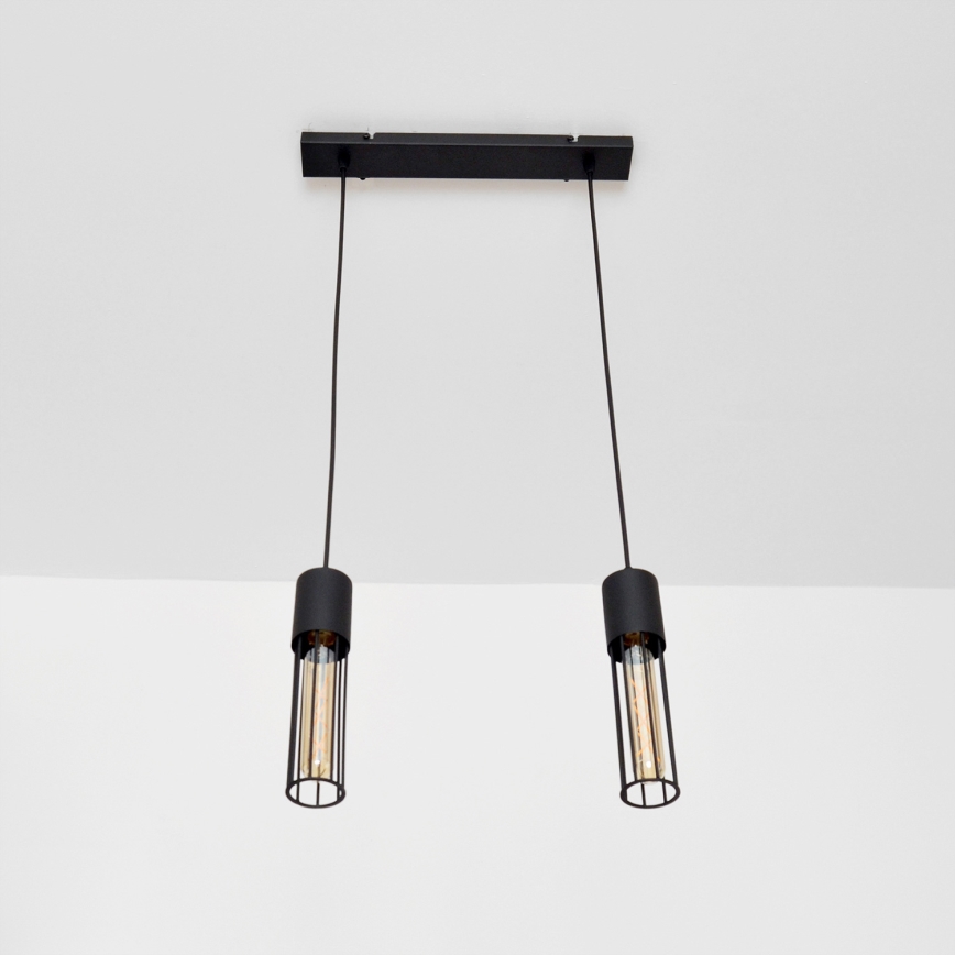 Luster na sajli MELODY 2xE27/15W/230V crno