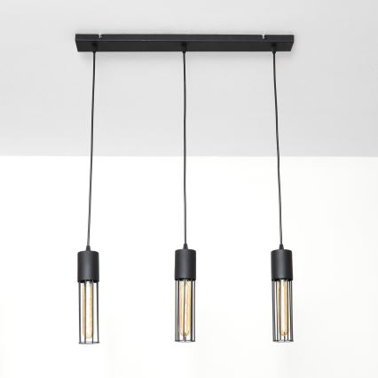 Luster na sajli MELODY 3xE27/15W/230V crno