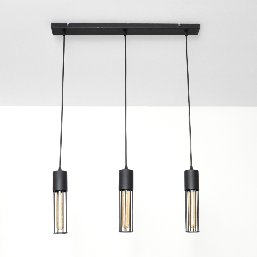 Luster na sajli MELODY 3xE27/15W/230V crno