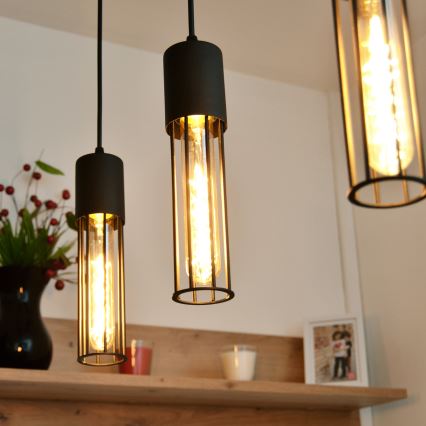 Luster na sajli MELODY 3xE27/15W/230V crno