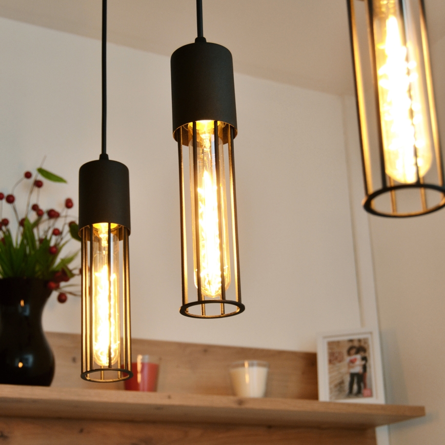 Luster na sajli MELODY 3xE27/15W/230V crno