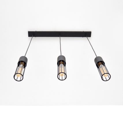 Luster na sajli MELODY 3xE27/15W/230V crno
