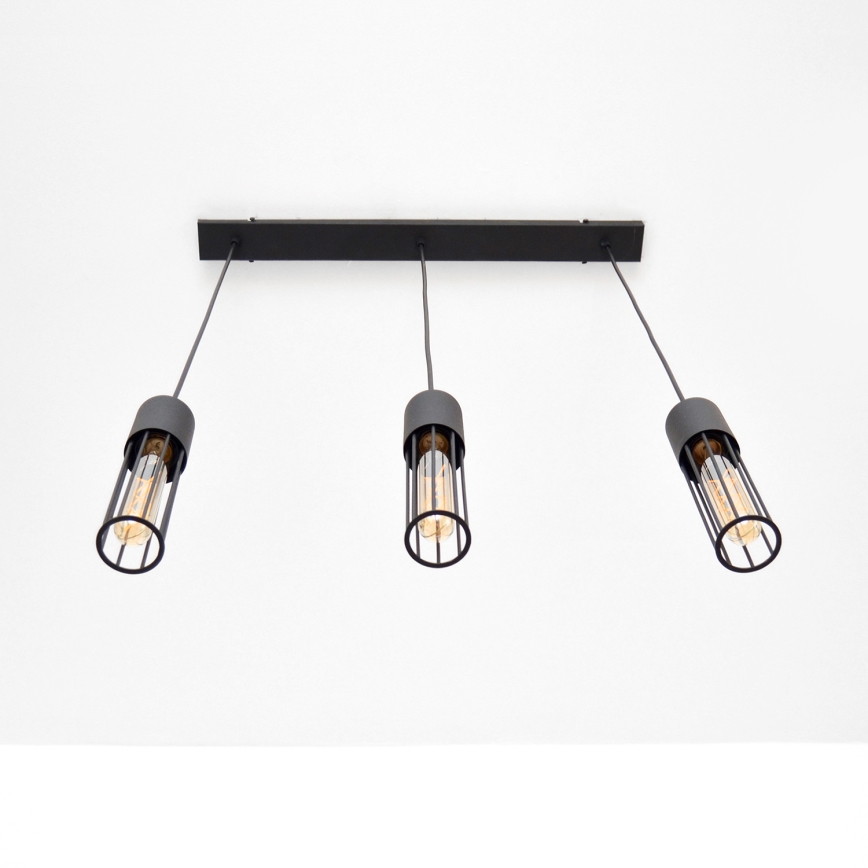 Luster na sajli MELODY 3xE27/15W/230V crno