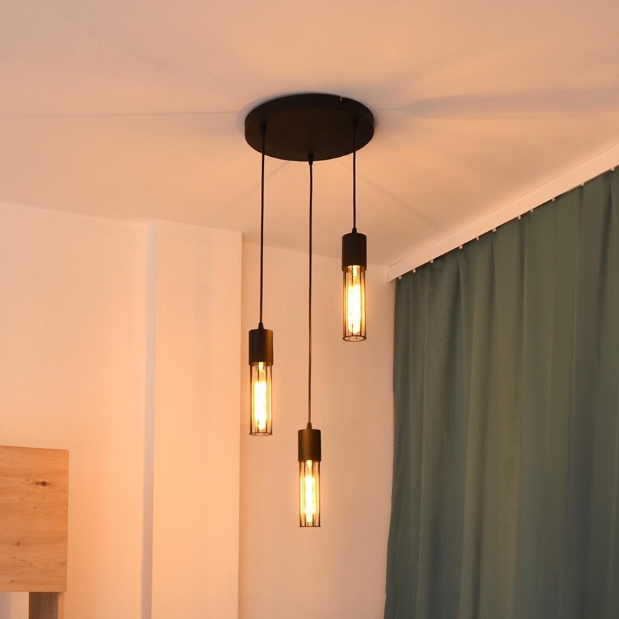 Luster na sajli MELODY 3xE27/15W/230V crno