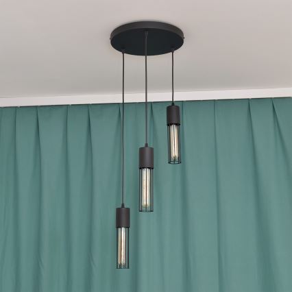 Luster na sajli MELODY 3xE27/15W/230V crno