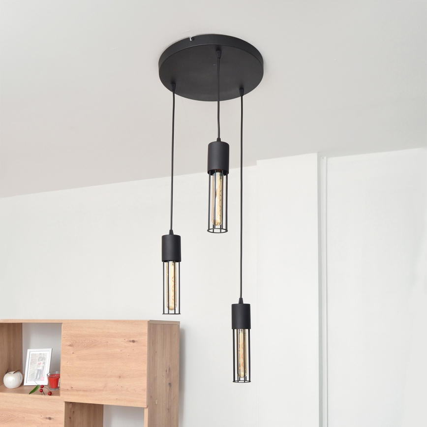 Luster na sajli MELODY 3xE27/15W/230V crno