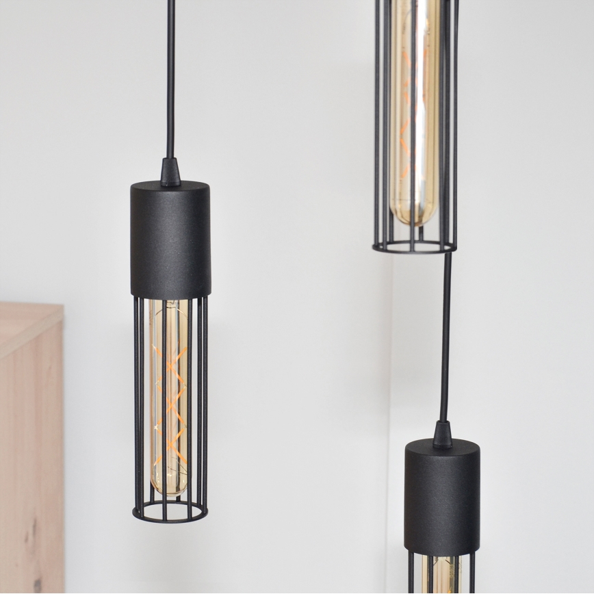 Luster na sajli MELODY 3xE27/15W/230V crno