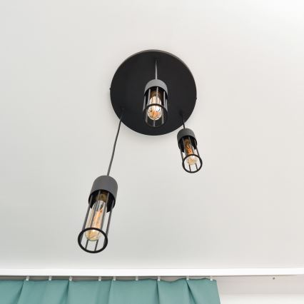 Luster na sajli MELODY 3xE27/15W/230V crno