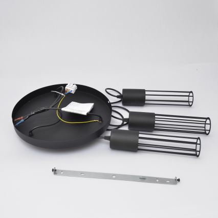 Luster na sajli MELODY 3xE27/15W/230V crno