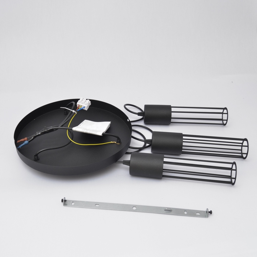 Luster na sajli MELODY 3xE27/15W/230V crno