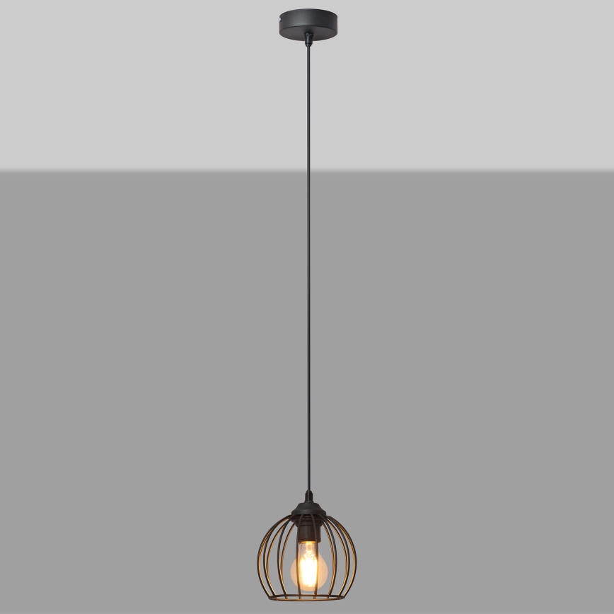 Luster na sajli MERCURE 1xE27/15W/230V pr. 16 cm crno