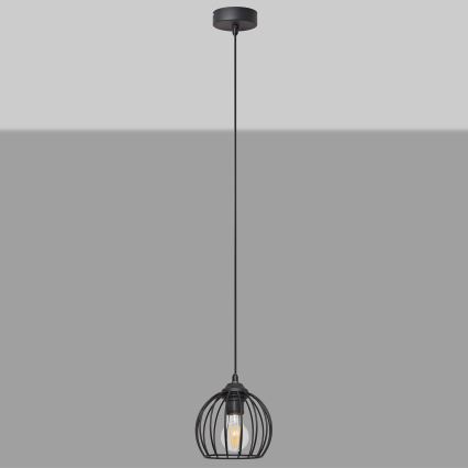 Luster na sajli MERCURE 1xE27/15W/230V pr. 16 cm crno