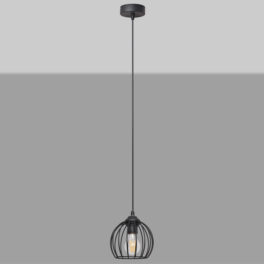 Luster na sajli MERCURE 1xE27/15W/230V pr. 16 cm crno