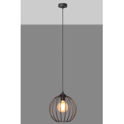Luster na sajli MERCURE 1xE27/15W/230V pr. 24 cm crno