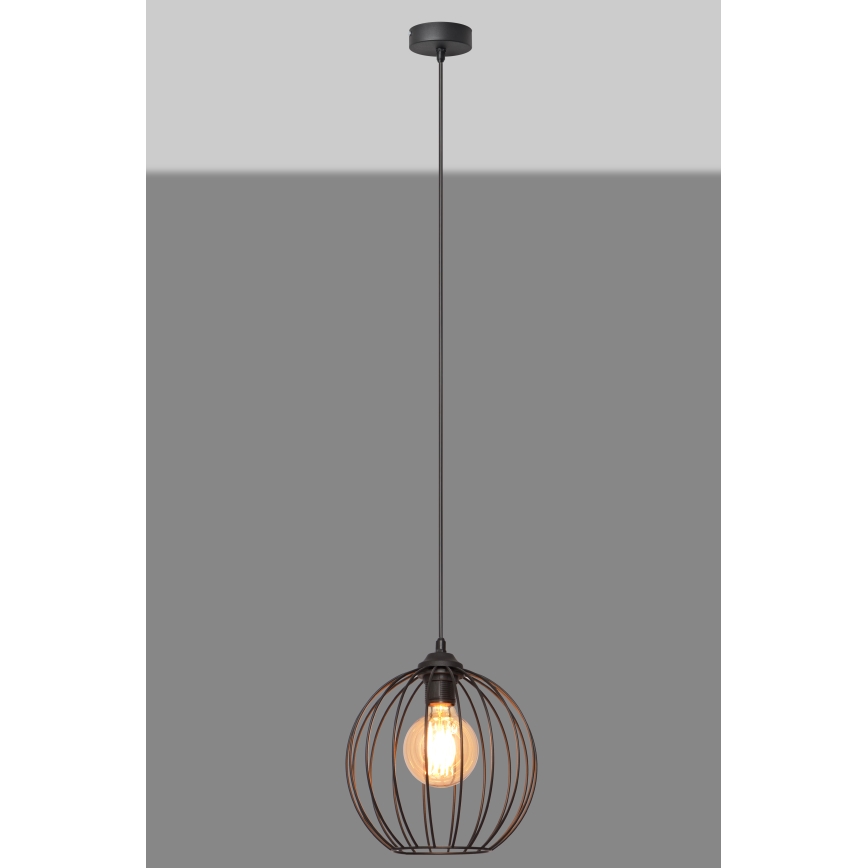 Luster na sajli MERCURE 1xE27/15W/230V pr. 24 cm crno